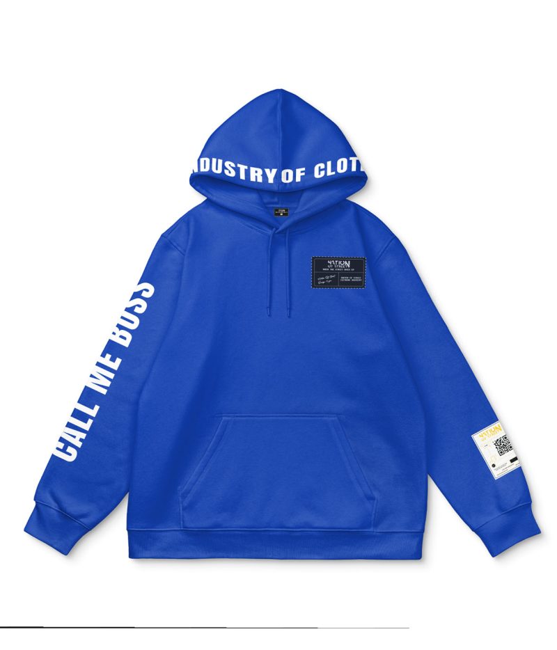 hoodie bleu brodé