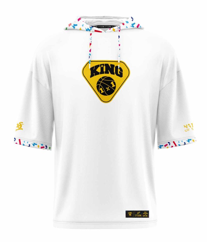 Hoodie manches courtes blanc