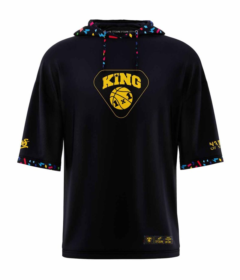 Hoodie manches courtes noir